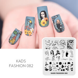 FASHION 082 Nail Stamping Plate Famous Painting Figures & Leaves | KADS