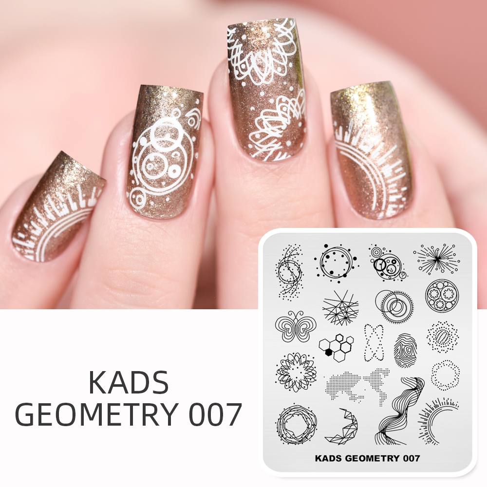 GEOMETRY 007 Nail Stamping Plate Geometry Circle & Line | KADS