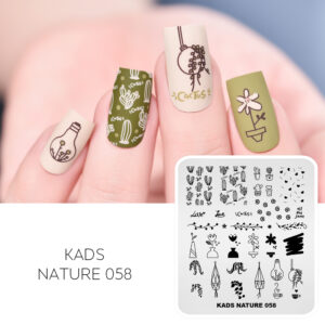 NATURE 058 Nail Stamping Plate Cute Letters & Lights & Flowers | KADS