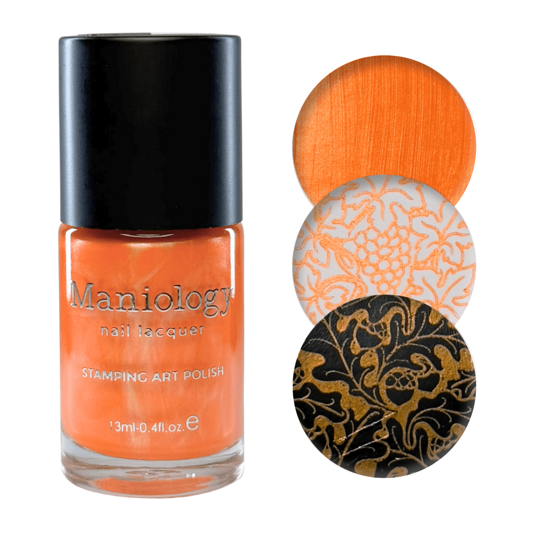 Tangerine Taffeta (B563) - Esmalte para stamping color naranja perlado con acabado crema | Maniology