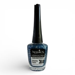 Esmalte Tradicional 158 Brillo Escarcha Azul y Plata Magics | Efecto Holográfico para Uñas en Colombia